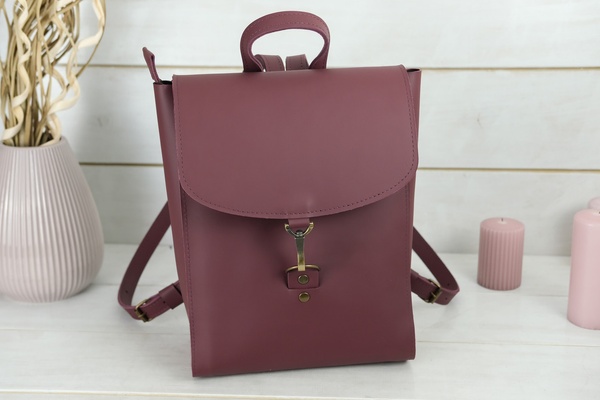 Жіночий шкіряний рюкзак Венеція, розмір середній, натуральна шкіра Grand колір Бордо 6995/54 фото