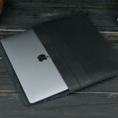 Шкіряний чохол для MacBook №24, натуральна шкіра Чорний