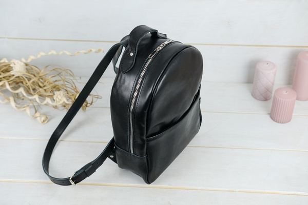 Жіночий шкіряний рюкзак Чикаго, натуральна шкіра італійський Краст, колір Чорний 6945/23 фото