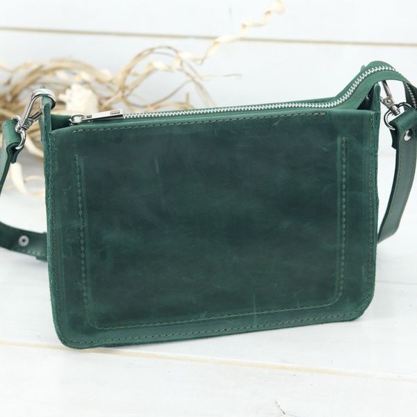 Жіноча шкіряна сумка Куточок натуральна шкіра Зелений