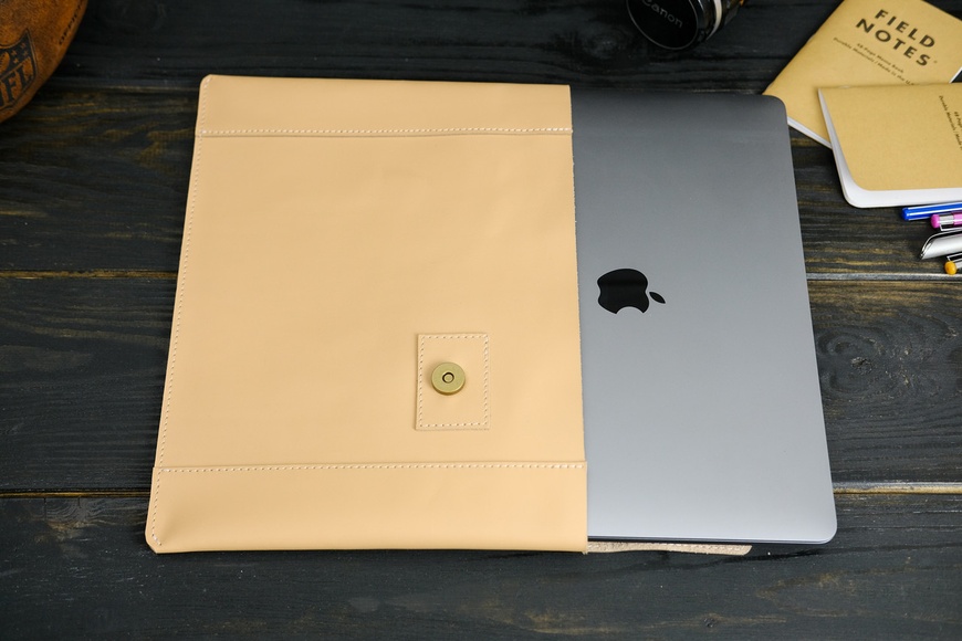 Шкіряний чохол для MacBook, Дизайн №20, натуральна шкіра Grand, колір Бежевий 8419/13 фото