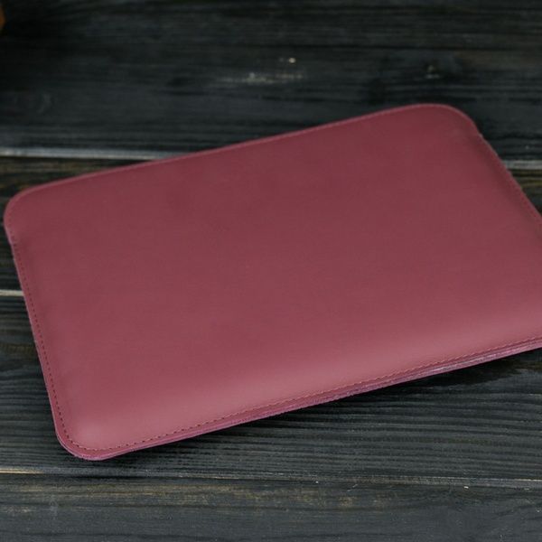 Чохол для MacBook №2 з повстю, натуральна шкіра Бордо