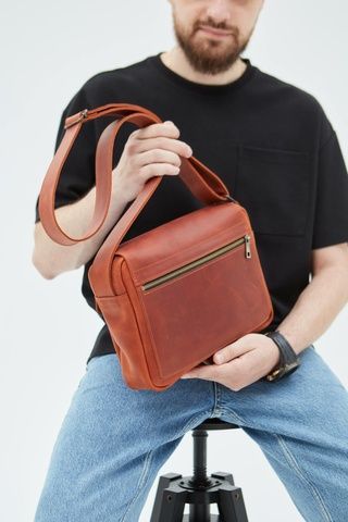 Мужская кожаная сумка через плечо Crossbody Base из натуральной кожи