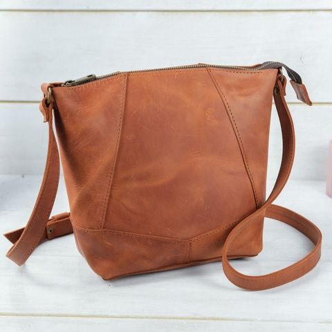 Женский кожаный шоппер Диамант, натуральная кожа Коньяк 1411989461 | BagWow