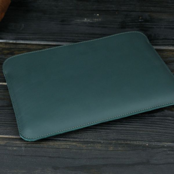 Чохол для MacBook №2 з повстю, натуральна шкіра Зелений