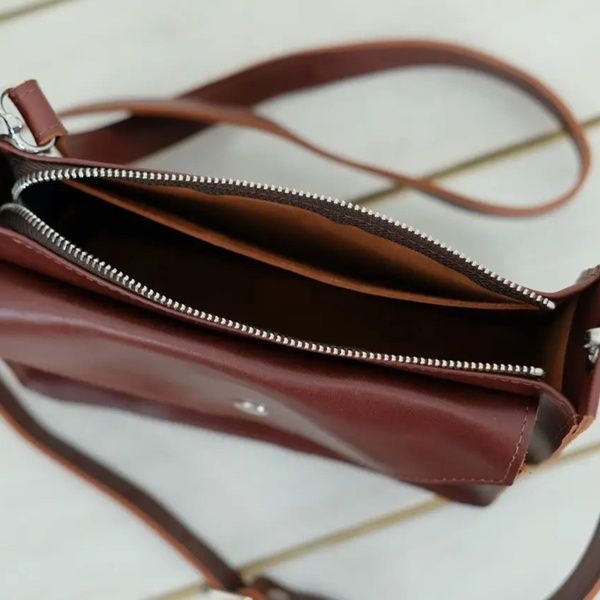 Жіноча шкіряна сумка Куточок натуральна шкіра Вишня 6136 | BagWow
