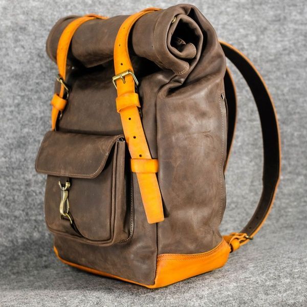 Шкіряний рюкзак 30-35-40 літрів Hankle H42 | BagWow 1026619320