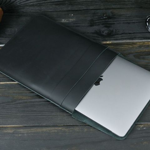 Шкіряний чохол для MacBook №25, натуральна шкіра Чорний