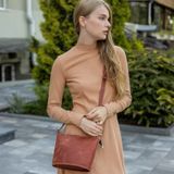 Женская кожаная сумка Эллис ХЛ, натуральная кожа Коньяк 10355 | BagWow