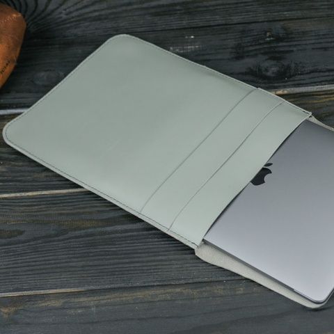 Шкіряний чохол для MacBook №25, натуральна шкіра Сірий