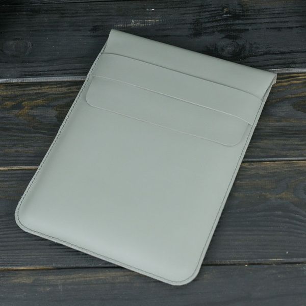 Кожаный чехол для MacBook №25, натуральная кожа Серый