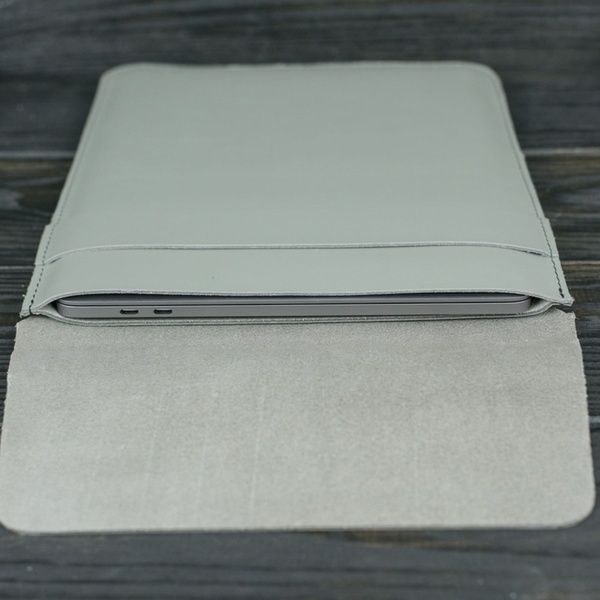Кожаный чехол для MacBook №25, натуральная кожа Серый