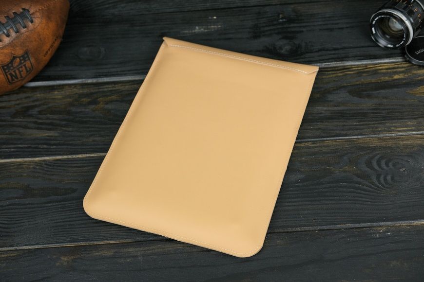 Шкіряний чохол для MacBook Дизайн №25, натуральна шкіра Grand, колір Бежевий 8383