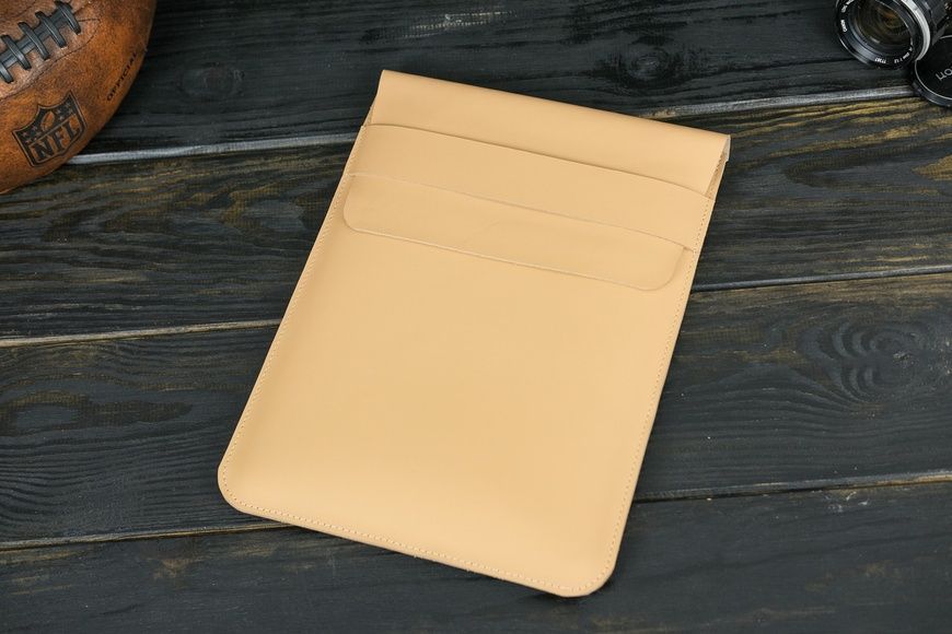 Шкіряний чохол для MacBook Дизайн №25, натуральна шкіра Grand, колір Бежевий 8383