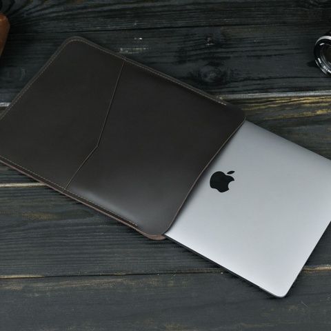 Шкіряний чохол для MacBook №30, натуральна шкіра Шоколад