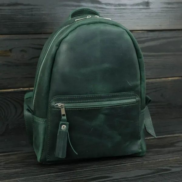 Лимбо зеленый рюкзак женский кожаный средний, натуральная кожа | BagWow 5106 | BagWow