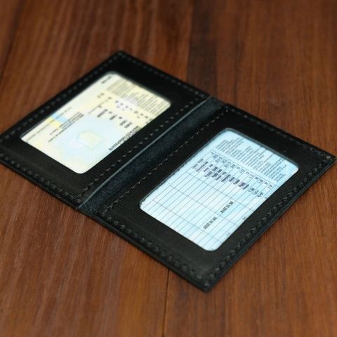Кожаная обложка на две карты Черный