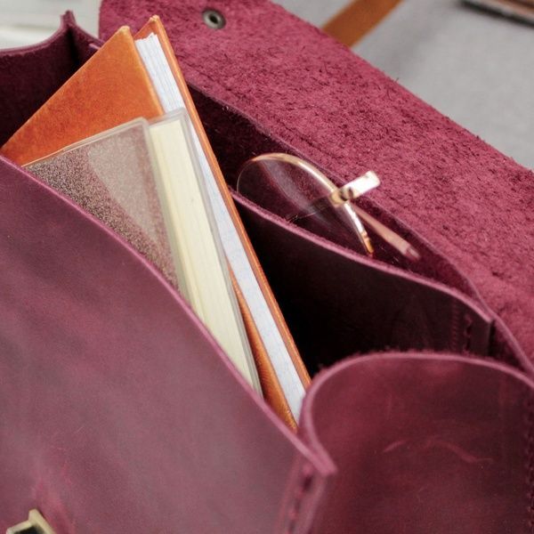 Женская кожаная сумка Матра люкс, натуральная кожа Фиолетовый