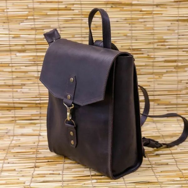 Рига шоколад рюкзак винтажный кожаный, натуральная кожа | BagWow