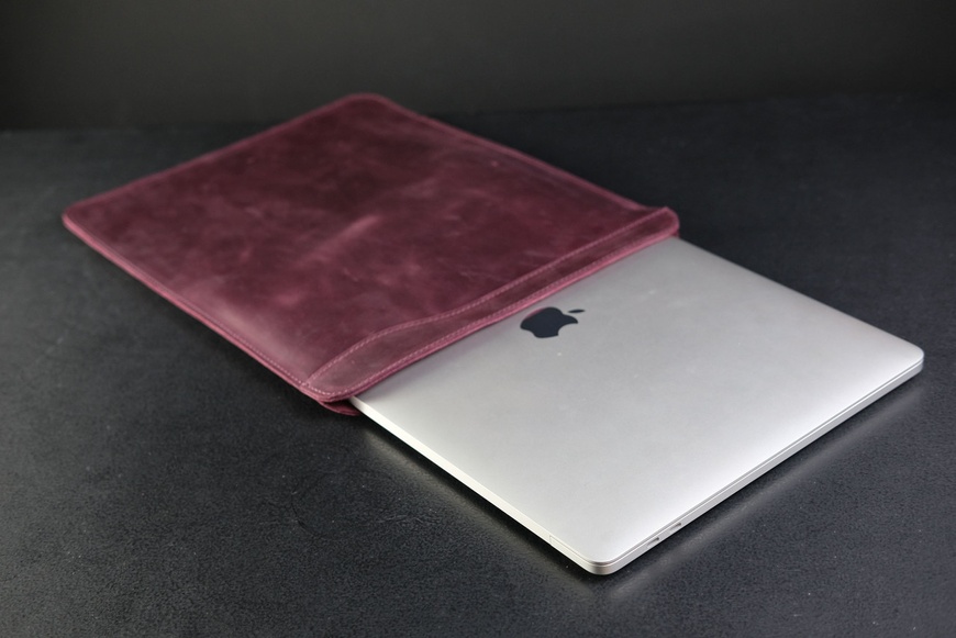 Чохол для MacBook Дизайн №27 Вінтажна шкіра, колір Бордо 8436 фото