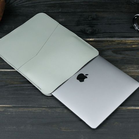 Шкіряний чохол для MacBook №30, натуральна шкіра Сірий