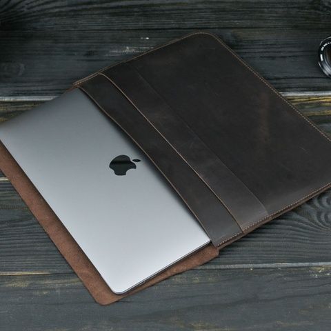Шкіряний чохол для MacBook №24, натуральна шкіра Шоколад