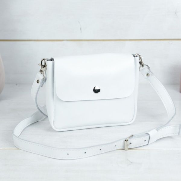 Женская кожаная сумка Макарун, натуральная кожа Белый